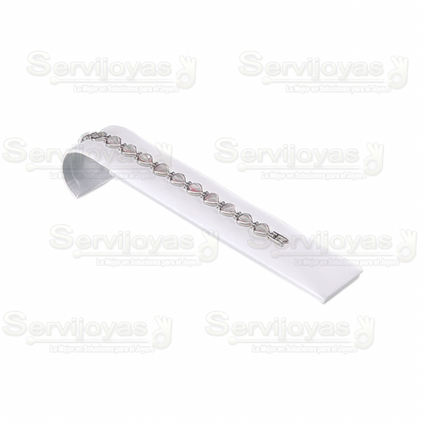 Exhibidor Imitación Piel Blanco Rampa para Pulsera Medidas: 4x21x3.5cm 5901.WH