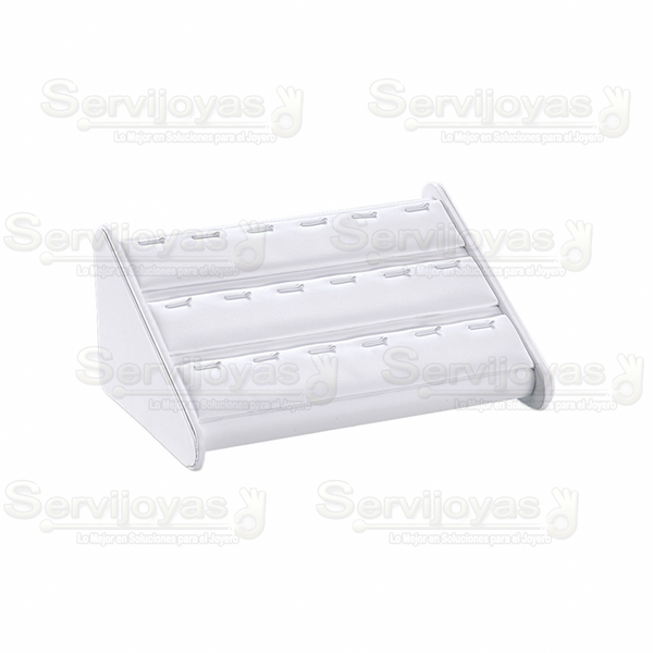 Exhibidor Imitación Piel Blanco Base para 18 Dijes Medidas: 21.4x15.3x10.3cm 5953.WH