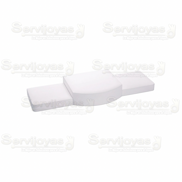 Exhibidor Imitación Piel Blanco Base Izquierda Medidas: 22.2x20.2x4.7cm 5976.WH
