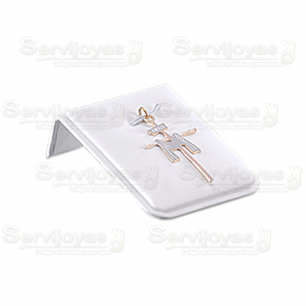 Exhibidor Imitación Piel Blanco para Dije Medidas: 4.9x6.2x2.4cm 5811.WH