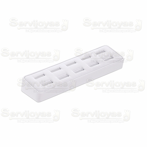 Charola para 10 Anillos Vinipiel Blanca 5941.WH