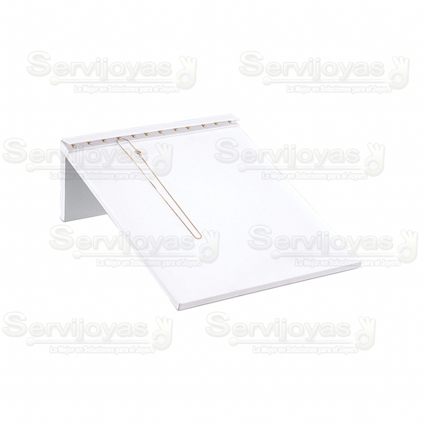 Exhibidor Imitación Piel Blanco Base para Cadenas Medidas: 25x30x10.5cm 5813.WH