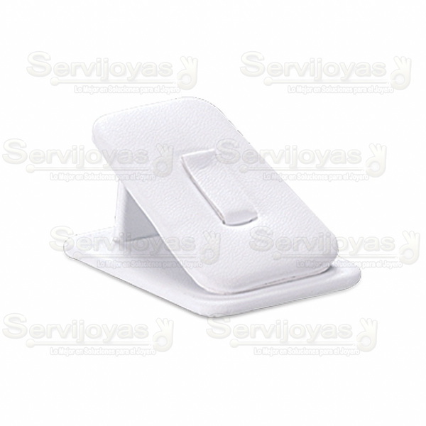 Exhibidor Imitación Piel Blanco Cuadrado para Anillo Medidas: 4.1x5.4x3cm 5935.WH