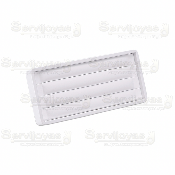 Exhibidor Imitación Piel Blanco para Anillos Medidas: 22.1x7.4x11.3cm 5943.WH