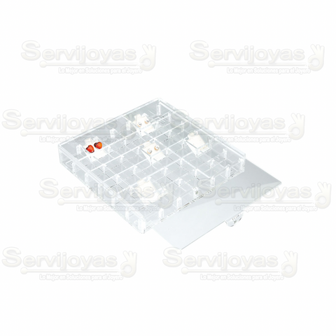 Charola con Tapa con imán para 36 Blisters Chicos Acrílico Transparente 5629