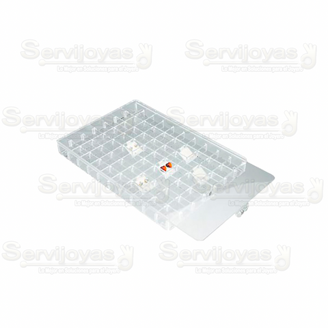 Charola con Tapa para 70 blisters chicos Acrílico Transparente 5628