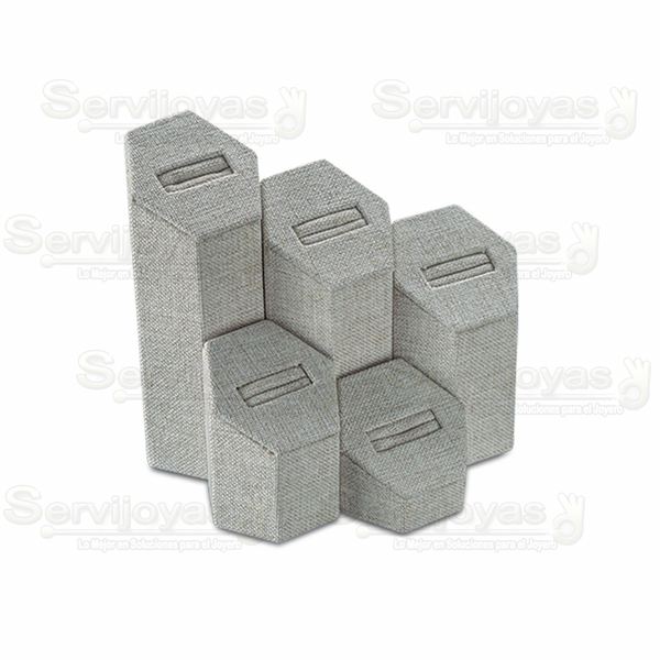 Exhibidor Delux 5 Torres Hexagonales para Anillos Medidas: 5x5x12cm 9948.BG