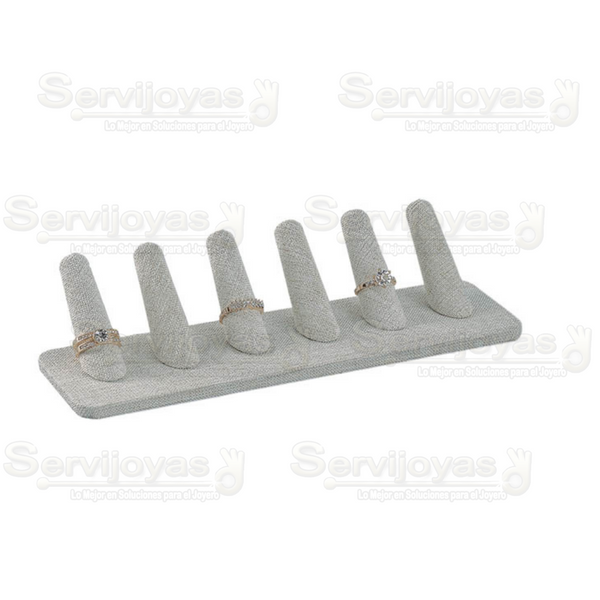 Exhibidor Delux 6 Dedos para Anillos Medidas: 24x6.5x4.5cm 9985.BG
