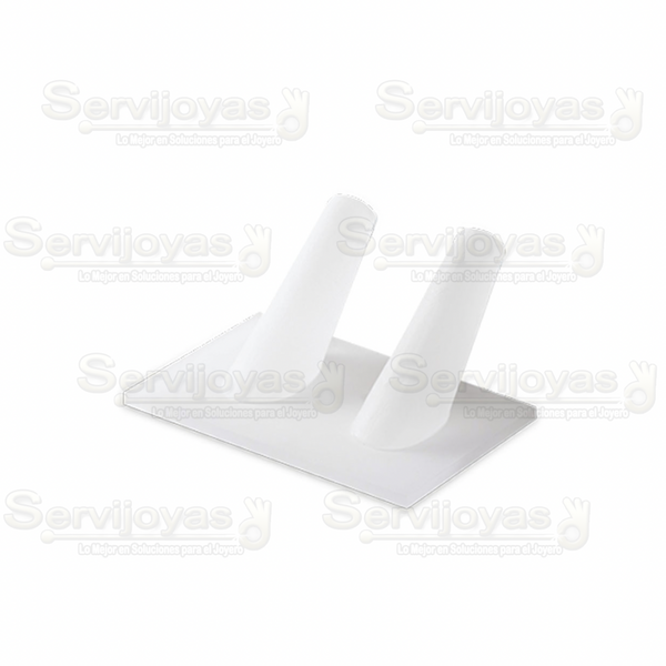Exhibidor Acrílico Frost Dedo para 2 Anillos Medidas: 6.4x3.5x4.5cm 5365.FR