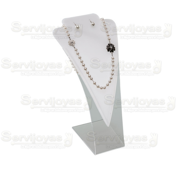 EXHIBIDOR DE ACRÍLICO FROST CORAZÓN LARGO GRANDE PARA COLLAR/ARETES 5426.FR