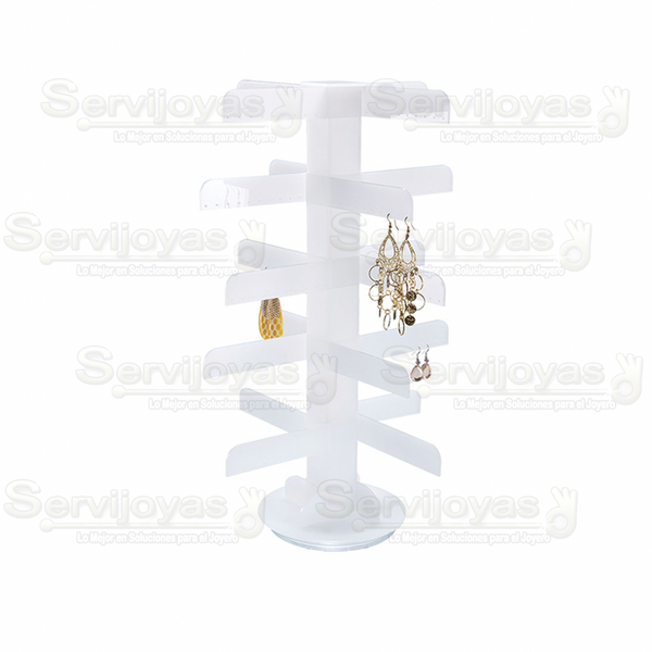 Exhibidor Acrílico Frost Árbol Giratorio para 100 Pares de Aretes Medidas: 29x29x48 5436.FR