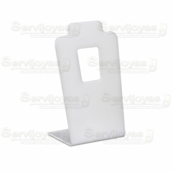 EXHIBIDOR DE ACRÍLICO FROST CUELLO LARGO CON VENTANA PARA COLLAR/ARETES 5306.FR