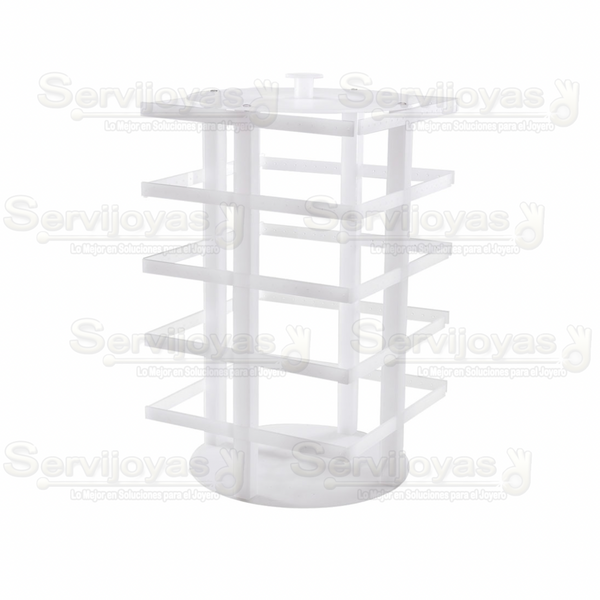 Exhibidor Acrílico Frost Giratorio para 120 Pares de Aretes Medidas: 23x23x37.5cm 5362.FR