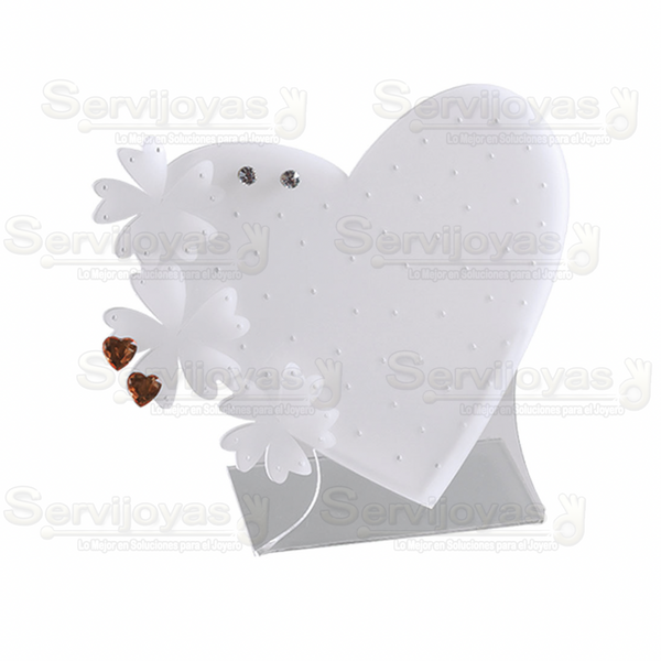 Exhibidor Acrílico Frost Corazón para Broqueles Medidas: 16x7x17cm 5485.FR