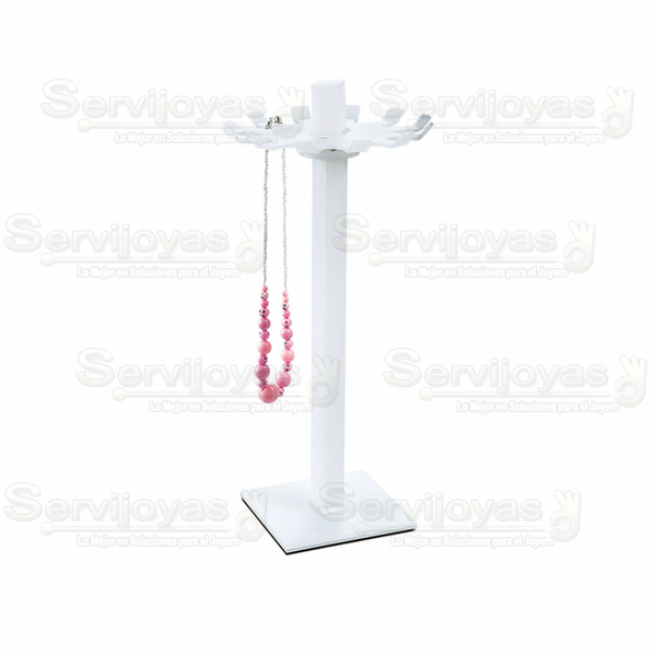 Exhibidor Acrílico Frost Giratorio para 12 Cadenas Medidas: 18x18x36cm 5440.FR