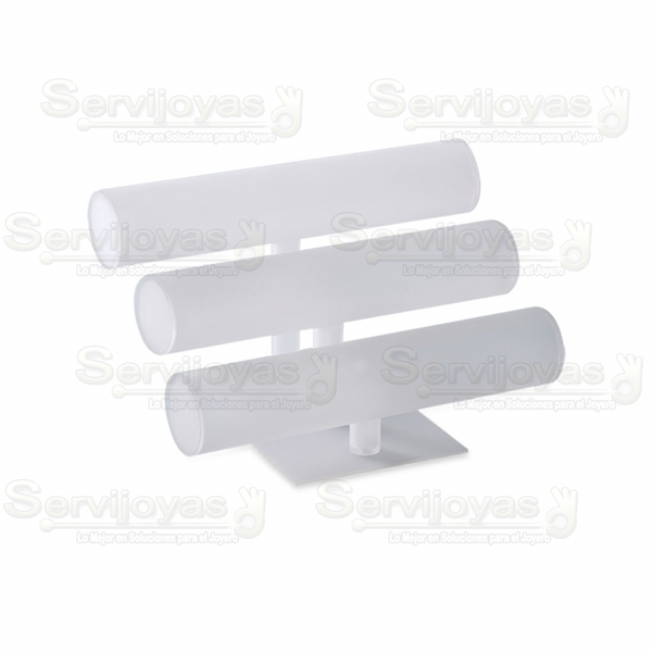Exhibidor Acrílico Frost Barra Triple para Pulsera Medidas: 25.5x17x15.2cm 5377.FR