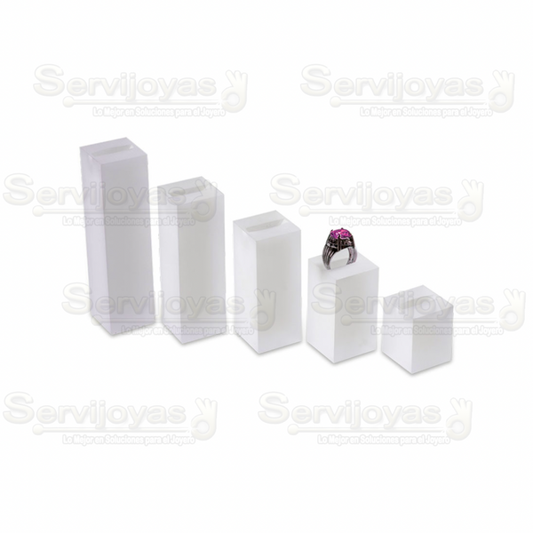 Exhibidor Acrílico Frost Juego 5 Torres para Anillo Medidas: 12x3.2x3.2cm 5374.FR