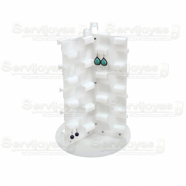 Exhibidor Acrílico Frost Delta Giratorio para 54 Pares de Aretes Medidas: 28x28x42.5cm 5319.FR