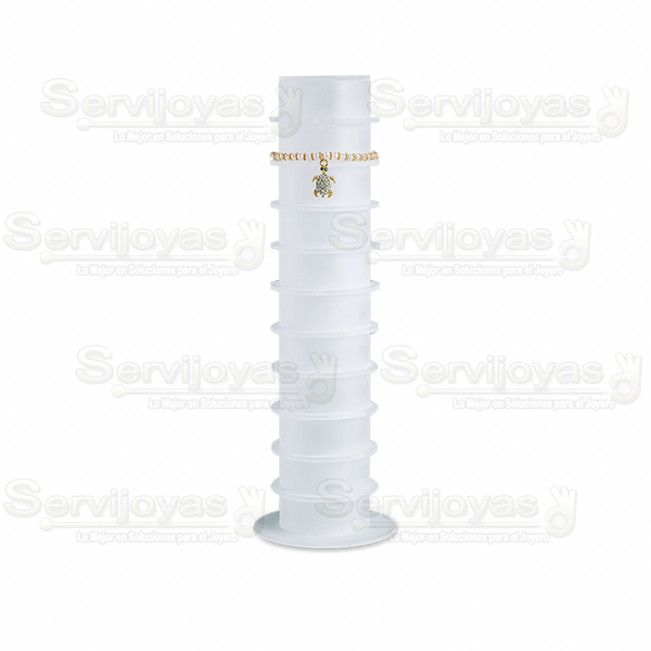 Exhibidor Acrílico Frost Barra Vertical para 10 Pulseras Medidas: 8x8x26cm 5439.FR