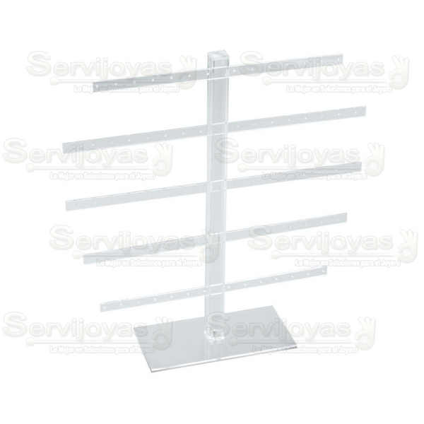 Exhibidor Acrílico Transparente Grande para Aretes Medidas: 34.9x9.5x37cm 5326.TR