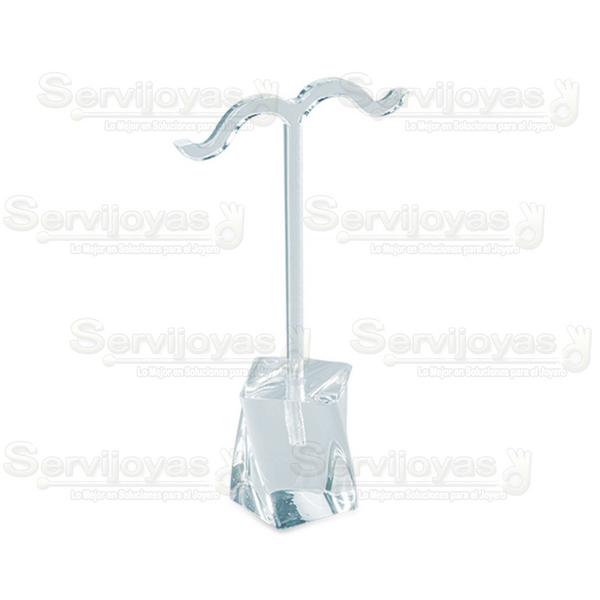 Exhibidor Acrílico Transparente Farol Desarmable para Aretes Medidas: 5.2x2.4x8.8cm 5312.TR