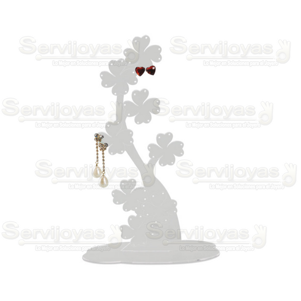 Exhibidor Acrílico Transparente Árbol De Tréboles Para Broqueles Medidas: 18x5.2x29.5cm 5634
