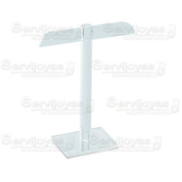 Exhibidor Acrílico Transparente "T" para Aretes Medidas: 9x4x11.5cm 5317.TR