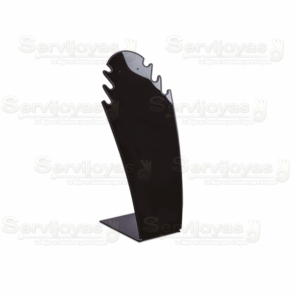 Exhibidor Acrílico Negro Cuello Italia para Collar y Aretes Medidas: 12.7x11x30cm 5396.BK