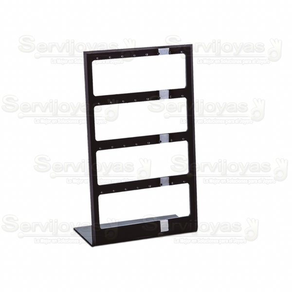 Exhibidor Acrílico Negro 4 Niveles para Aretes Medidas: 14x6x23.2cm 5321.BK