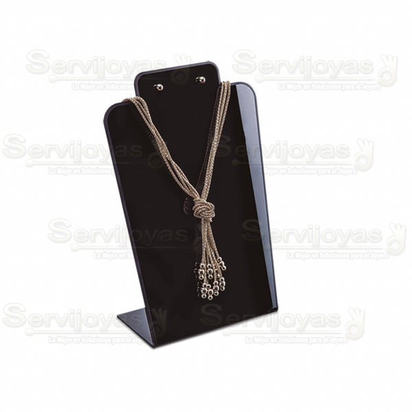 Exhibidor Acrílico Negro Cuello Largo para Collar y Aretes Medidas: 18x8x28cm 5304.BK