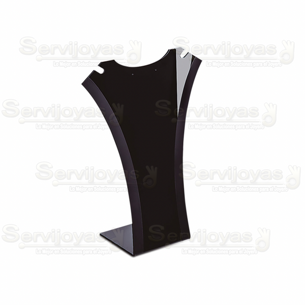 Exhibidor Acrílico Negro Cuello Romano Chico para Collar y Aretes Medidas: 16.5x7.5x23cm 5417.BK