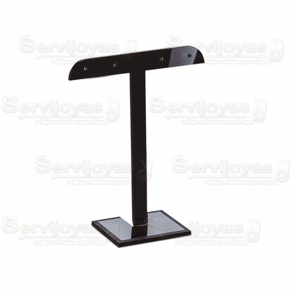 Exhibidor Acrílico Negro "T" para 2 Pares de Aretes Medidas: 9x3.9x11.2cm 5317.BK