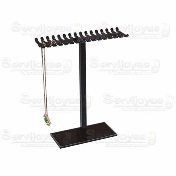 Exhibidor Acrílico Negro Tipo Peine para Cadenas Medidas: 25x9x31cm 5327.BK