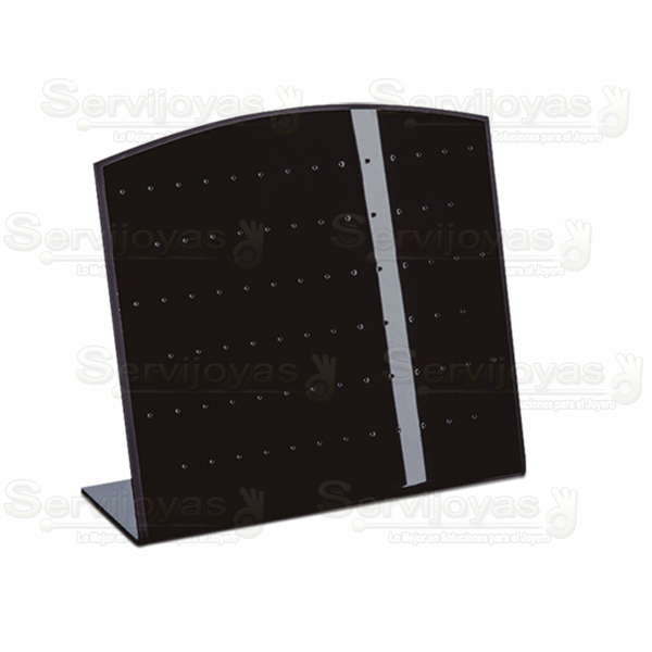 Exhibidor Acrílico Negro para 39 Pares de Aretes o Broqueles Medidas: 20.1x6.3x19.6cm 5324.BK
