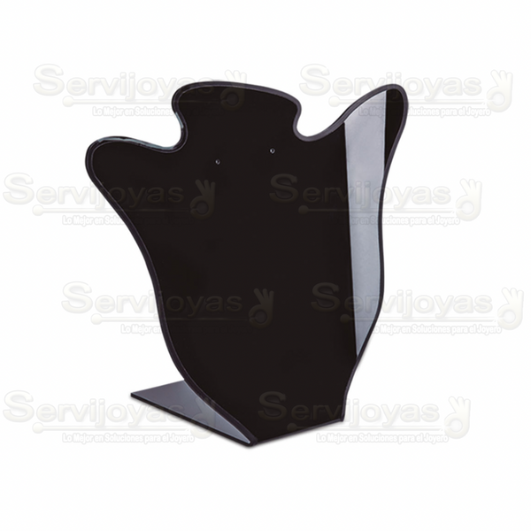 Exhibidor Acrílico Negro Cuello Chico para Collar y Aretes Medidas: 14x10x16cm 5300.BK