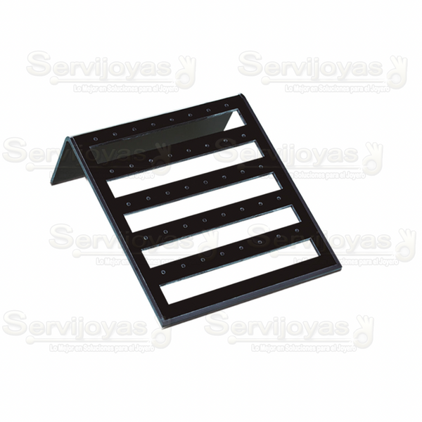 Exhibidor Acrílico Negro Horizontal para Aretes Huggies Medidas: 14x17x5cm 5437.BK