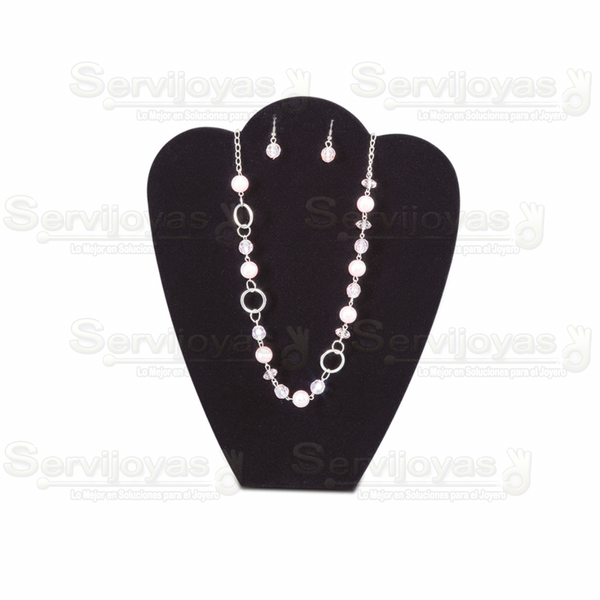EXHIBIDOR DE CARTÓN CON VELOUR CUELLO CORAZÓN GRANDE PARA JUEGO: ARETES Y COLLAR 4810