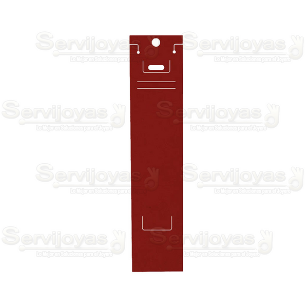 Inserto de Cartón Pulsera o Collar  3x11pulg. Rojo (100 pzs) 2791.RD