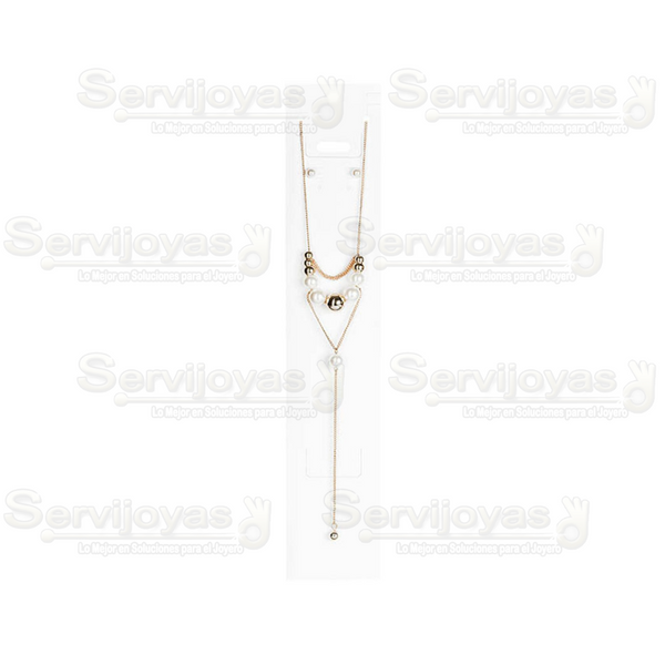 Inserto de Cartón para Collar Extra Largo 3.5x16pulg. Blanco (100 pzs) 2792.WH