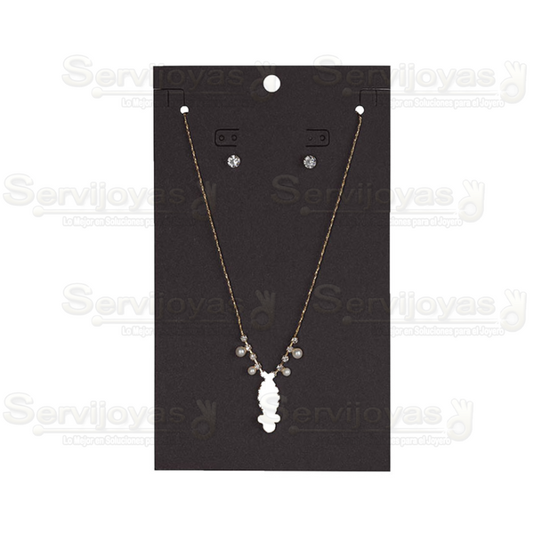 Inserto de Cartón para Collar Grande 5x8 pulg. Negro (100 pzs) 2787.BK