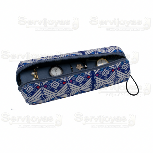 Manta Huichol Azul para Aro Rígido Medidas: 27x6cm 6520.HL/BL