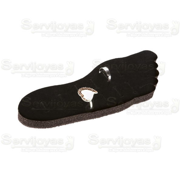 Exhibidor Velour Negro Esponja Pie para 10 Anillos Medidas: 19x7x1.5cm 4853