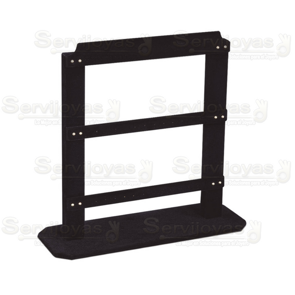 Exhibidor Velour Negro 3 Niveles para Aretes Largos Medidas: 20x10x27cm 4911