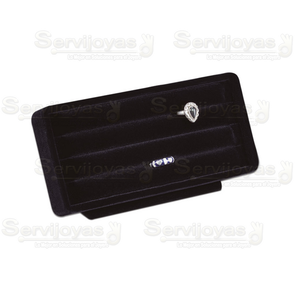 Exhibidor Velour Negro para Anillos Medidas: 22x7x11cm 4912