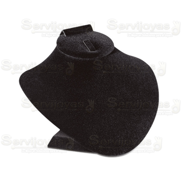 Exhibidor Velour Negro Cuello Normal para Collar, Aretes y Anillo Medidas: 18x16x14cm 4929