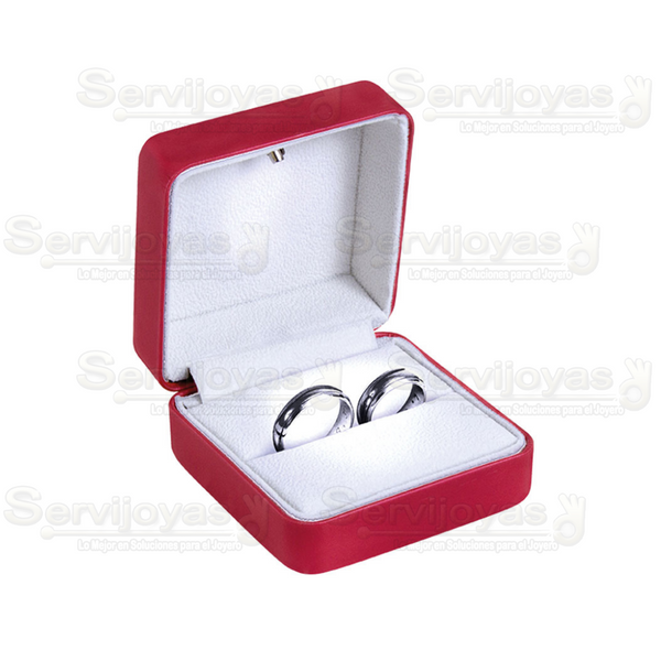 Estuche de Luz Led Rojo Argollas Medidas: 7.5x7.5x4cm 3542.RD