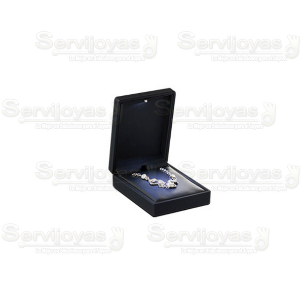 Estuche de Luz Led Negro Cadena con Dije Medidas: 7x9x3cm 3544.BK