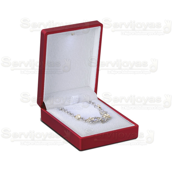 Estuche de Luz Led Rojo Cadena con Dije Medidas: 7x9x3cm 3544.RD