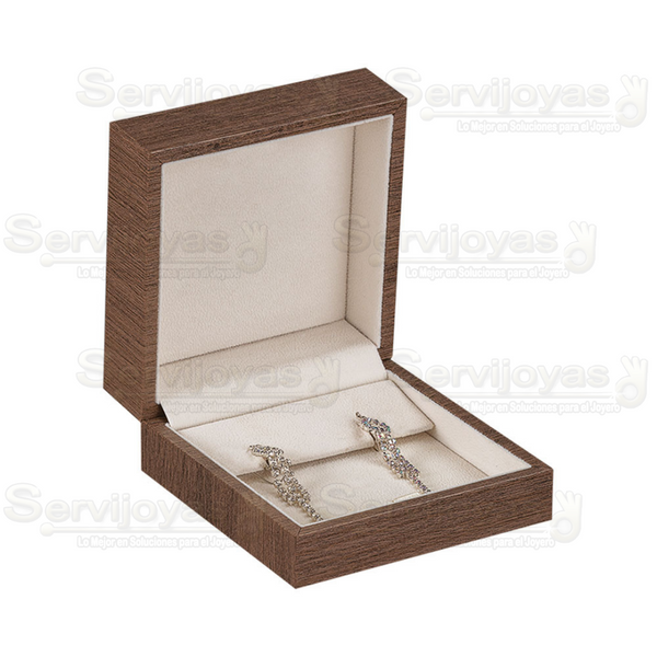 Estuche Madera Siena para Aretes Medidas: 10.5x10.5x5cm 4445