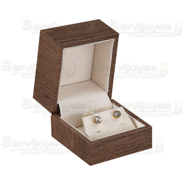Estuche Madera Siena para Arete Chico Medidas: 6.5x6x5cm 4442